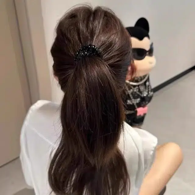丹琴 精致水晶穿珠发圈女新款发绳气质名媛手链扎头发两用头饰 皮筋 头绳 女款
