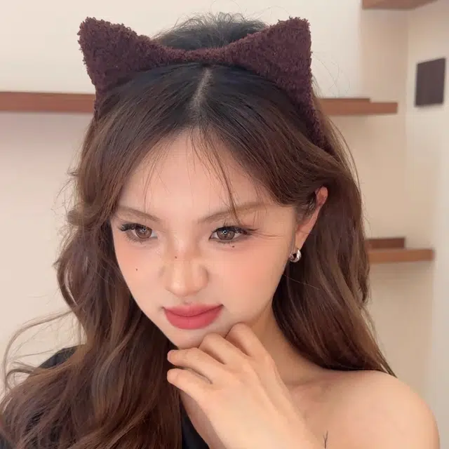 丹琴 可爱猫咪百搭洗脸绒毛猫耳朵 毛绒 发箍 女款