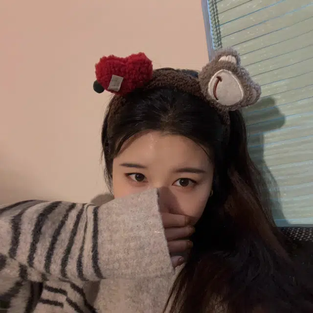 丹琴 卡通小熊爱心 创意个性可爱百搭高颅顶洗脸压发头箍防滑发捆头饰 毛绒 发箍 女款