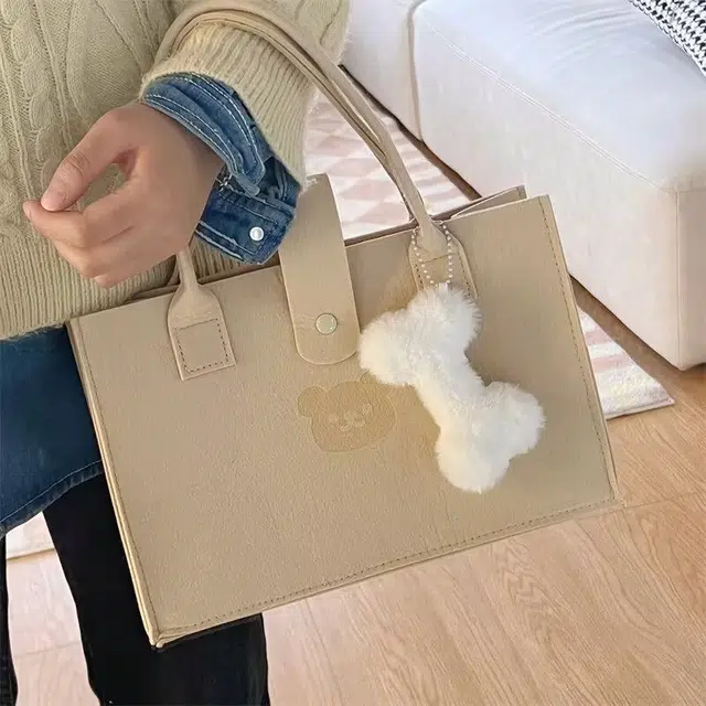 丹琴 可爱软萌小狗骨头 绒绒公仔个性学生背包挂饰创意百搭学院风玩偶 毛绒 挂件 男女同款情侣款