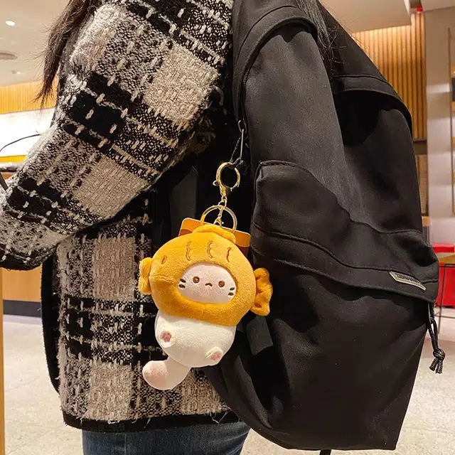 丹琴 吱吱叫可可猫鲷鱼烧汽车软萌公仔书包日系 毛绒 挂件 男女同款情侣款