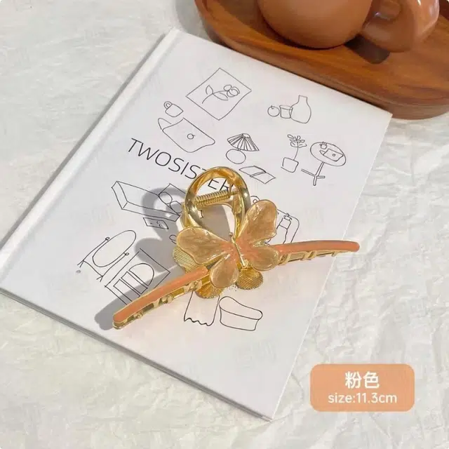 丹琴 优雅气质蝴蝶古风高级感夏天鲨鱼夹子发量多后脑勺 合金 发夹 女款