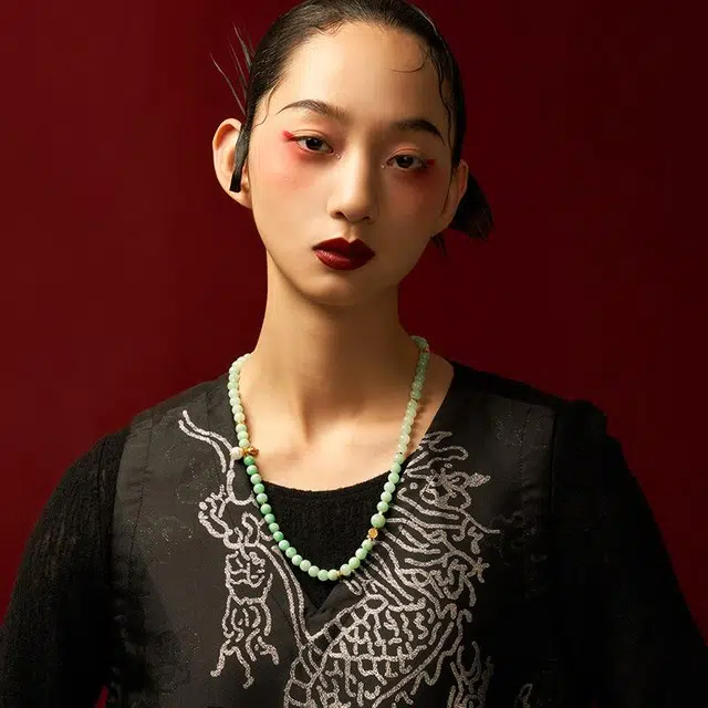 翠匠人 新中式  古风简约 平安吉祥 福寿吉祥首饰 糯冰 项链 女款 七月七 送恋人