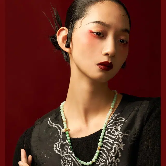 翠匠人 新中式  古风简约 平安吉祥 福寿吉祥首饰 糯冰 项链 女款 七月七 送恋人