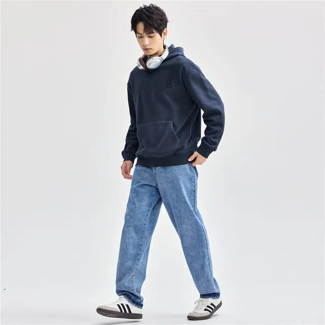 佐丹奴 字母连帽套头卫衣 男款