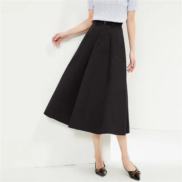 佐丹奴 气质简约薄纯棉休闲长裙 女款