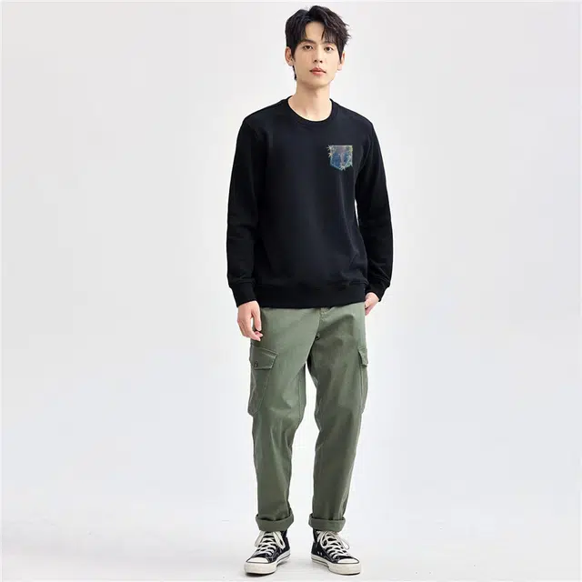 佐丹奴 复古国潮风印花长袖套头卫衣 男款