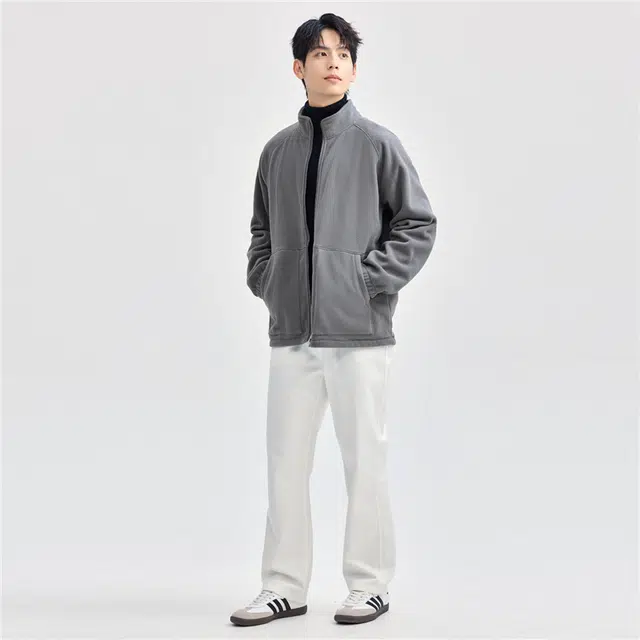 佐丹奴 立领纯色时尚百搭插肩袖休闲夹克外套 男款