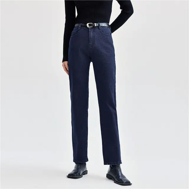 佐丹奴 修身铅笔厚款舒适中腰牛仔裤 女款