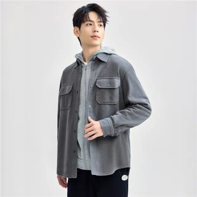 佐丹奴 工装口袋休闲长袖衬衫 男款