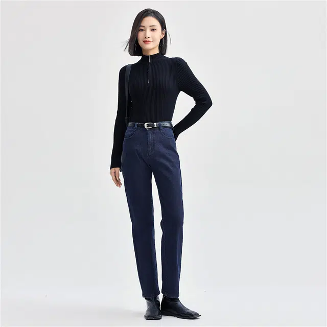 佐丹奴 修身铅笔厚款舒适中腰牛仔裤 女款