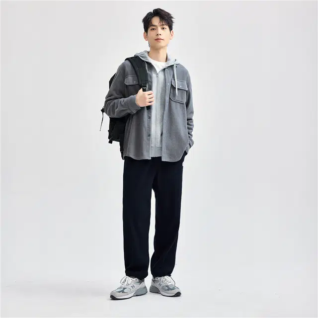 佐丹奴 工装口袋休闲长袖衬衫 男款