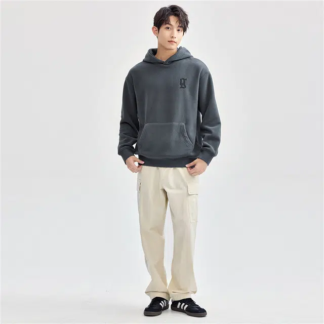 佐丹奴 字母连帽套头卫衣 男款