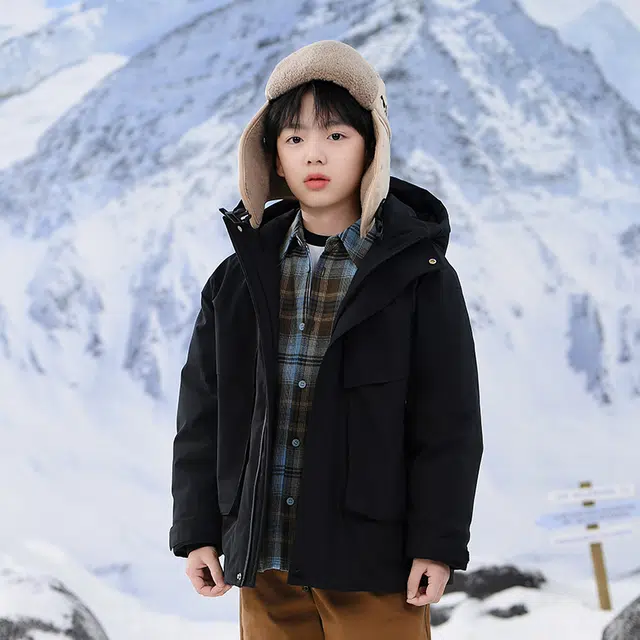 雅鹿 舒适连帽柔软百搭羽绒服 青少年