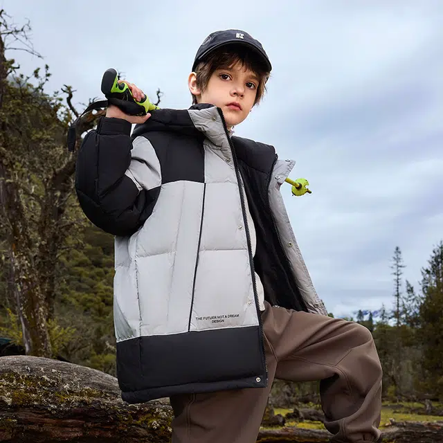 雅鹿 连帽舒适亲肤柔软羽绒服 青少年
