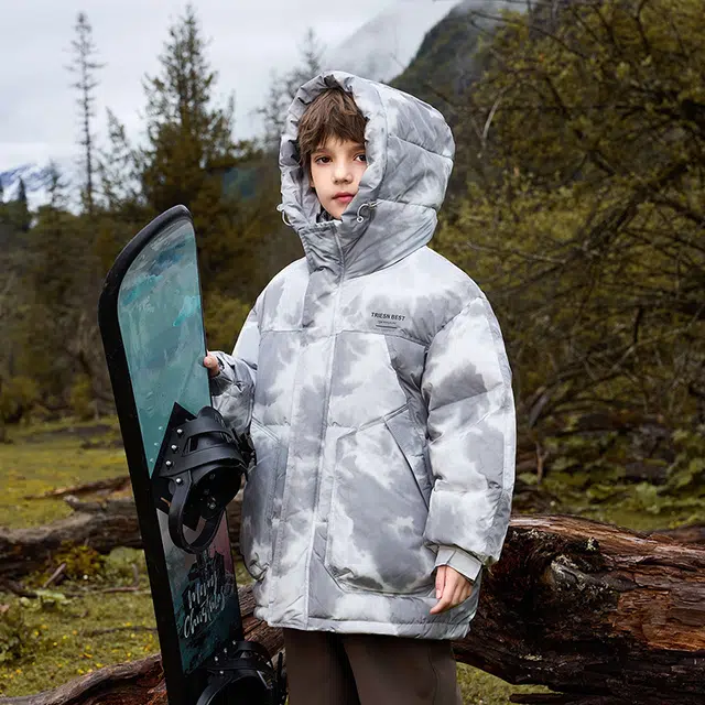 雅鹿 连帽舒适柔软百搭羽绒服 青少年