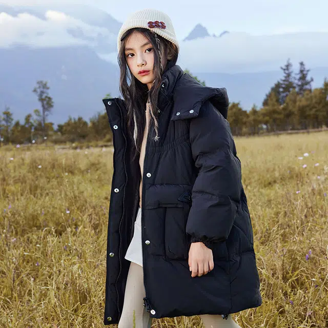 雅鹿 舒适洋气宽松纯色保暖百搭羽绒服 青少年