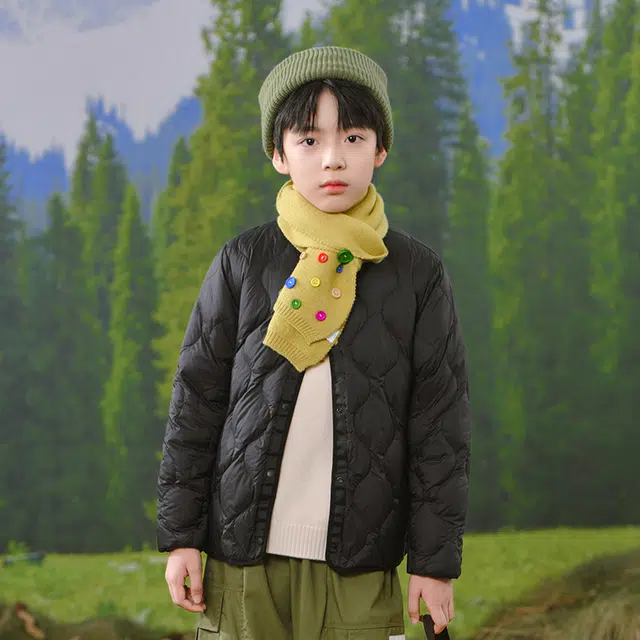 雅鹿羽绒服 时尚洋气轻薄修身纯色保暖 青少年