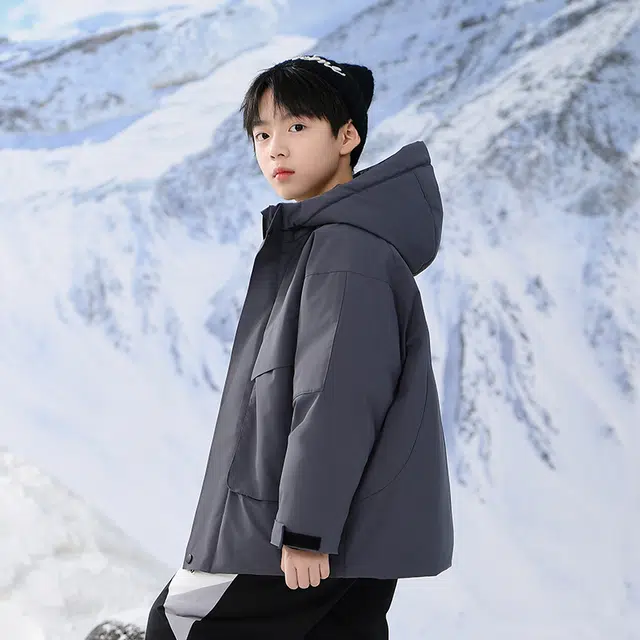 雅鹿 舒适连帽柔软百搭羽绒服 青少年