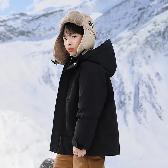 雅鹿 舒适连帽柔软百搭羽绒服 青少年