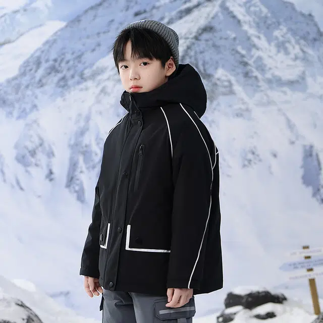 雅鹿 洋气舒适连帽柔软百搭羽绒服 青少年