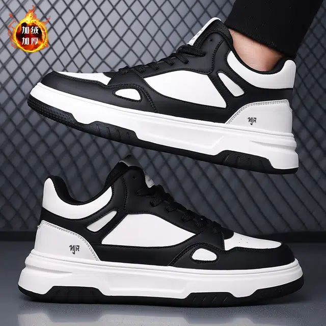 南极人 超纤皮 冬季时尚潮流加绒加棉加厚简约百搭风舒适 保暖减震包裹性吸汗增高平衡抗冲击性支撑耐磨轻便透气防水防滑 低帮 板鞋 男款