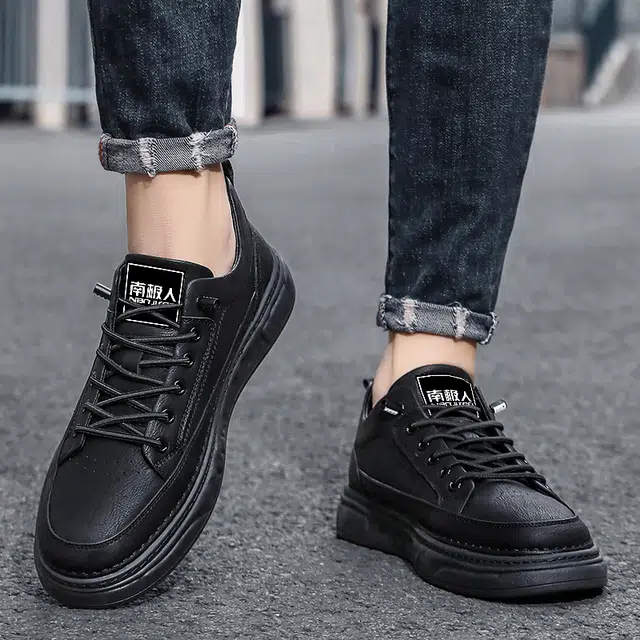 南极人 二层牛皮 四季百搭舒适简约时尚潮流个性厚底休闲轻盈 减震包裹性吸汗增高平衡抗冲击性支撑耐磨轻便透气防水防滑 低帮 板鞋 男款