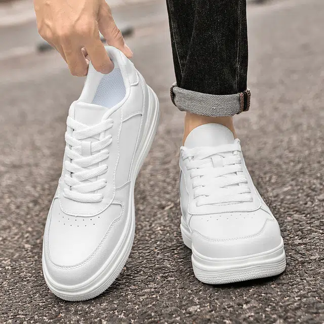 南极人 二层牛皮 四季舒适简约百搭时尚个性潮流韩版休闲厚底 减震包裹性吸汗增高抗冲击性支撑耐磨轻便透气防水防滑 低帮 板鞋 男女同款