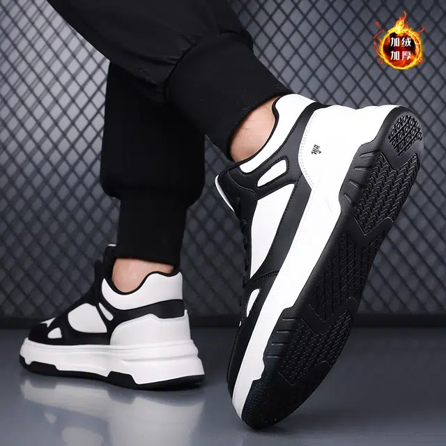 南极人 超纤皮 冬季时尚潮流加绒加棉加厚简约百搭风舒适 保暖减震包裹性吸汗增高平衡抗冲击性支撑耐磨轻便透气防水防滑 低帮 板鞋 男款