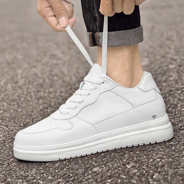 南极人 二层牛皮 四季舒适简约百搭时尚个性潮流韩版休闲厚底 减震包裹性吸汗增高抗冲击性支撑耐磨轻便透气防水防滑 低帮 板鞋 男女同款