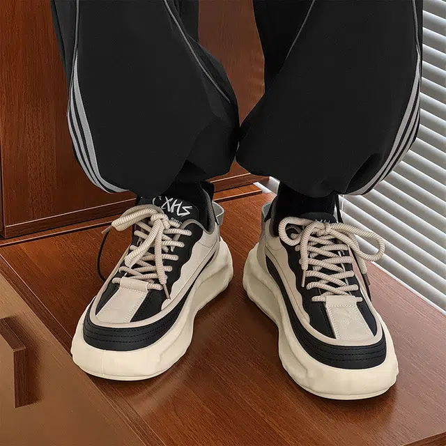 南极人 人造革 四季百搭舒适轻盈时尚潮流个性厚底街头前卫休闲 减震包裹性吸汗增高平衡抗冲击支撑耐磨轻便透气防滑 低帮 老爹鞋 男款