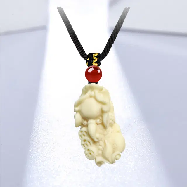 繁花笺 聚八方财富吞金兽貔貅平安招财转运纳福素圈福气新中式国风小众转运 象牙果 菩提类项链 男女同款情侣款