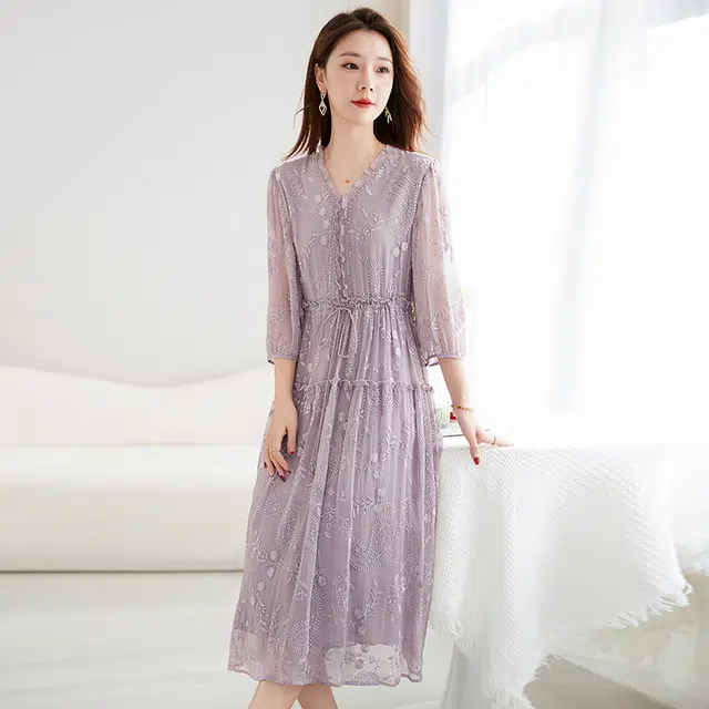 水墨佳人 时尚舒适百搭短袖连衣裙 女款