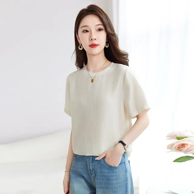 水墨佳人 舒适亲肤真丝桑蚕丝短袖衬衫 女款