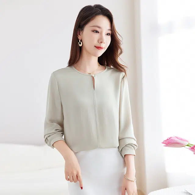 水墨佳人 真丝弹力重绉小衫 女款