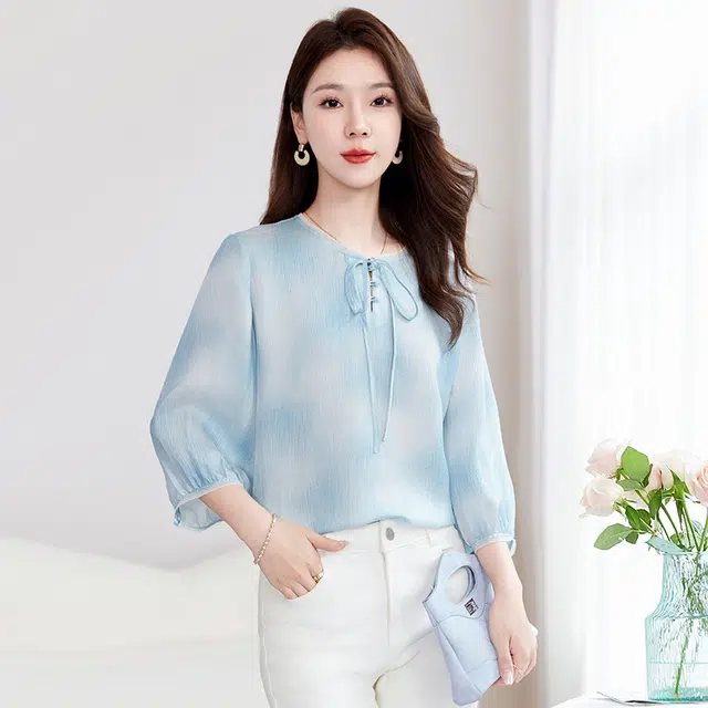 水墨佳人 桑蚕丝合身长袖衬衫 女款