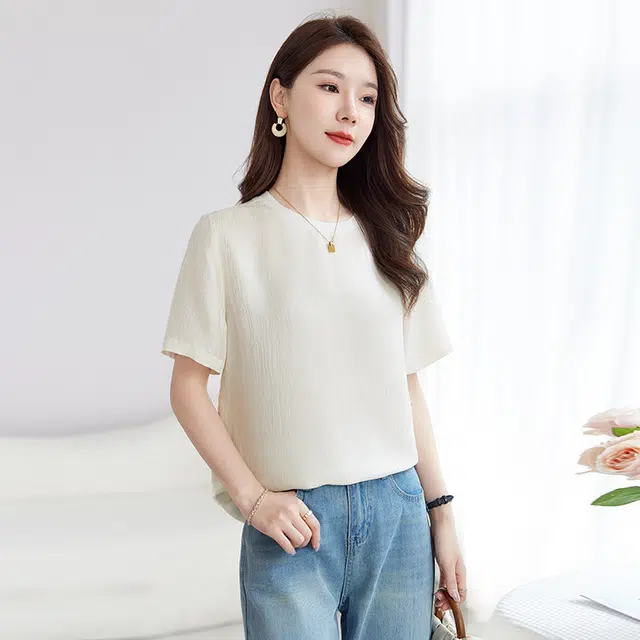 水墨佳人 舒适亲肤真丝桑蚕丝短袖衬衫 女款