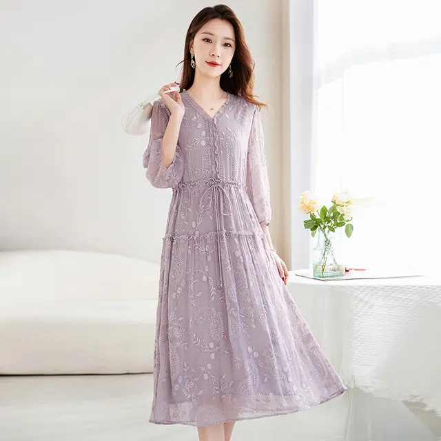 水墨佳人 时尚舒适百搭短袖连衣裙 女款