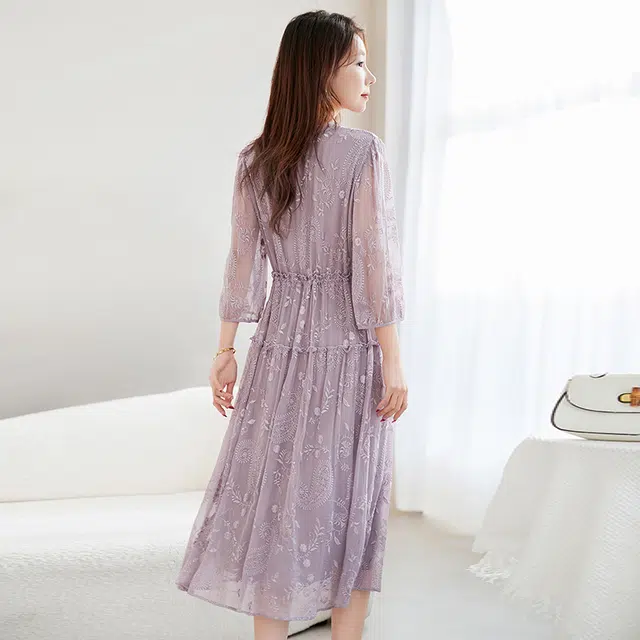 水墨佳人 时尚舒适百搭短袖连衣裙 女款