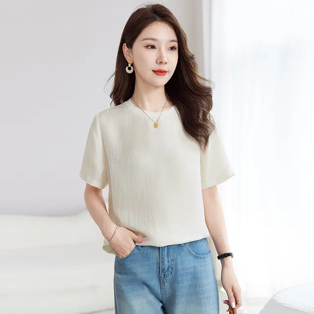 水墨佳人 舒适亲肤真丝桑蚕丝短袖衬衫 女款