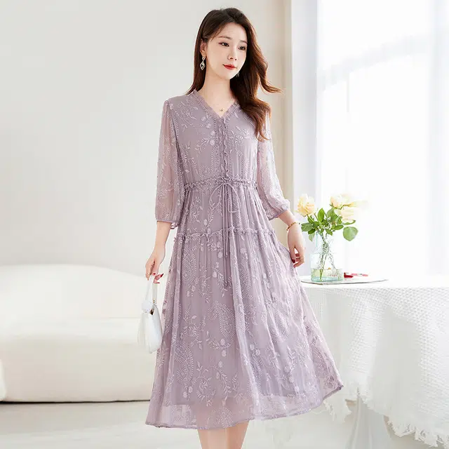 水墨佳人 时尚舒适百搭短袖连衣裙 女款