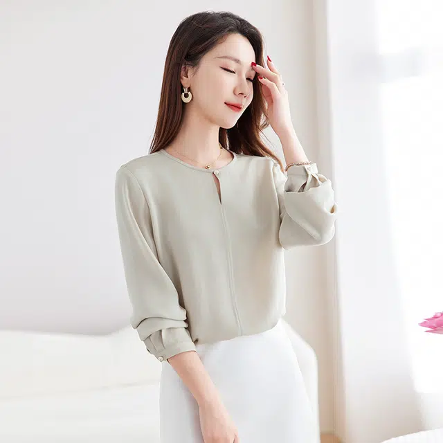 水墨佳人 真丝弹力重绉小衫 女款