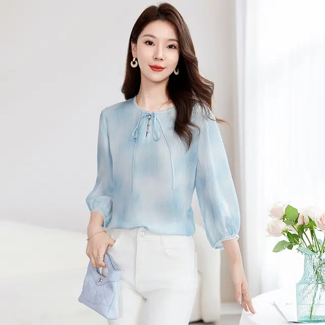 水墨佳人 桑蚕丝合身长袖衬衫 女款