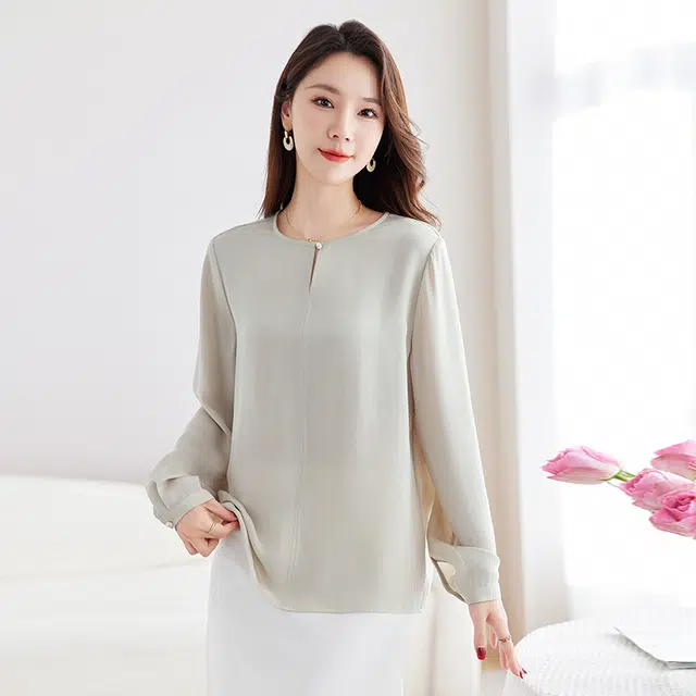 水墨佳人 真丝弹力重绉小衫 女款