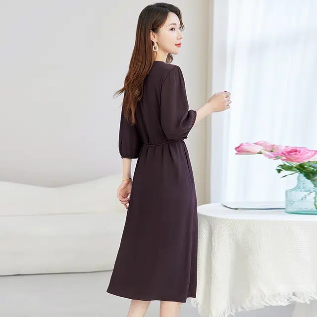 水墨佳人 柔软亲肤舒适时尚设计百搭短袖连衣裙 女款