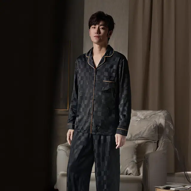 帕兰朵 柔软透气舒适时尚休闲轻便睡衣套装 男款 礼袋装 图片色