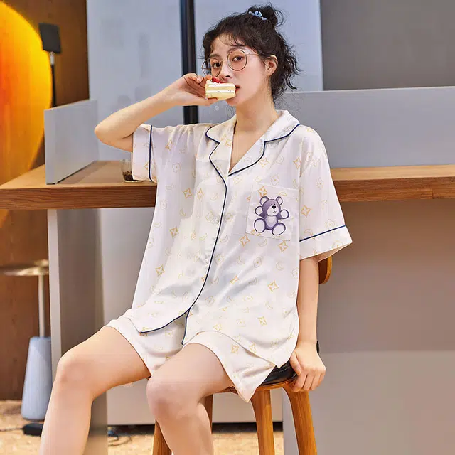 帕兰朵 舒适可爱亲肤开衫可外穿居家休闲睡衣套装 女款 礼袋装 图片色