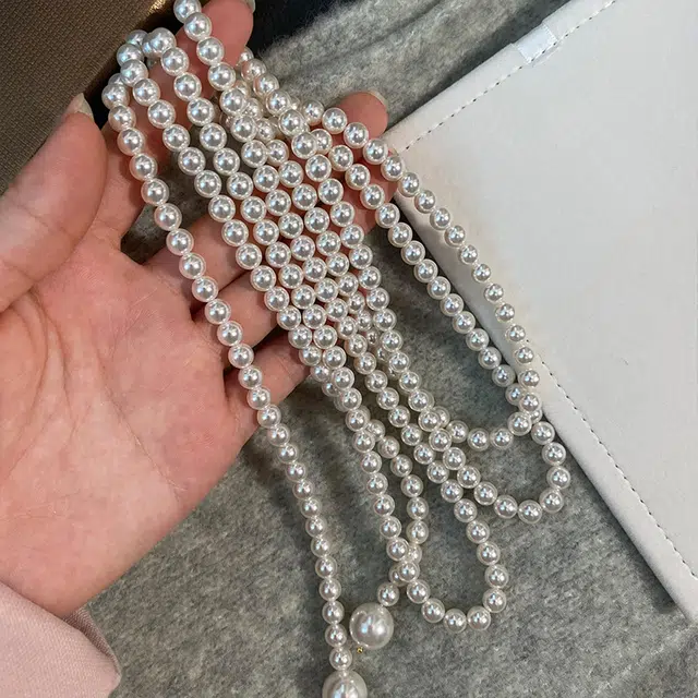安道子 时尚 高级感 淡水珍珠 项链 女款