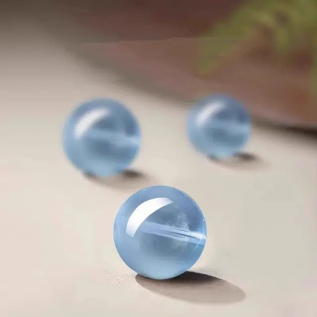 安道子 单圈简约小众盘玩佛珠  恋爱礼盒 出游好运天然海蓝宝手串 女款