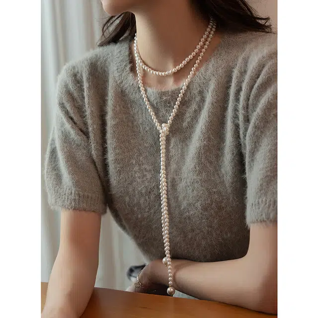 安道子 时尚 高级感 淡水珍珠 项链 女款